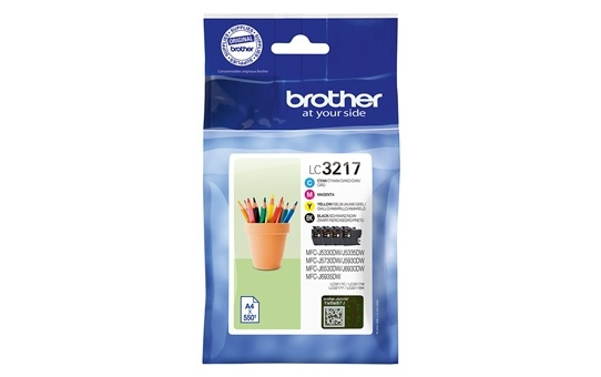 Brother LC-3217 bläckpatroner Original Svart, Cyan, Magenta, Gul i gruppen COMPUTERTILBEHØR / Printere og tilbehør / Blæk og toner / Blækpatroner / Brother hos TP E-commerce Nordic AB (A14016)