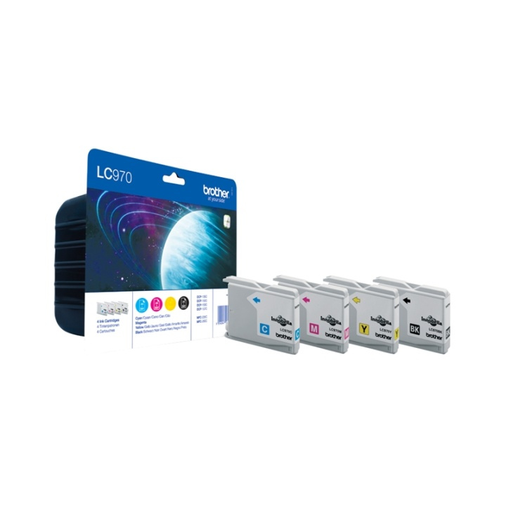 Brother LC-970 Value Pack bläckpatroner Original Svart, Cyan, Magenta, Gul i gruppen COMPUTERTILBEHØR / Printere og tilbehør / Blæk og toner / Blækpatroner / Brother hos TP E-commerce Nordic AB (A14033)