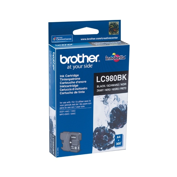 Brother LC-980BK bläckpatroner 1 styck Original Svart i gruppen COMPUTERTILBEHØR / Printere og tilbehør / Blæk og toner / Blækpatroner / Brother hos TP E-commerce Nordic AB (A14039)