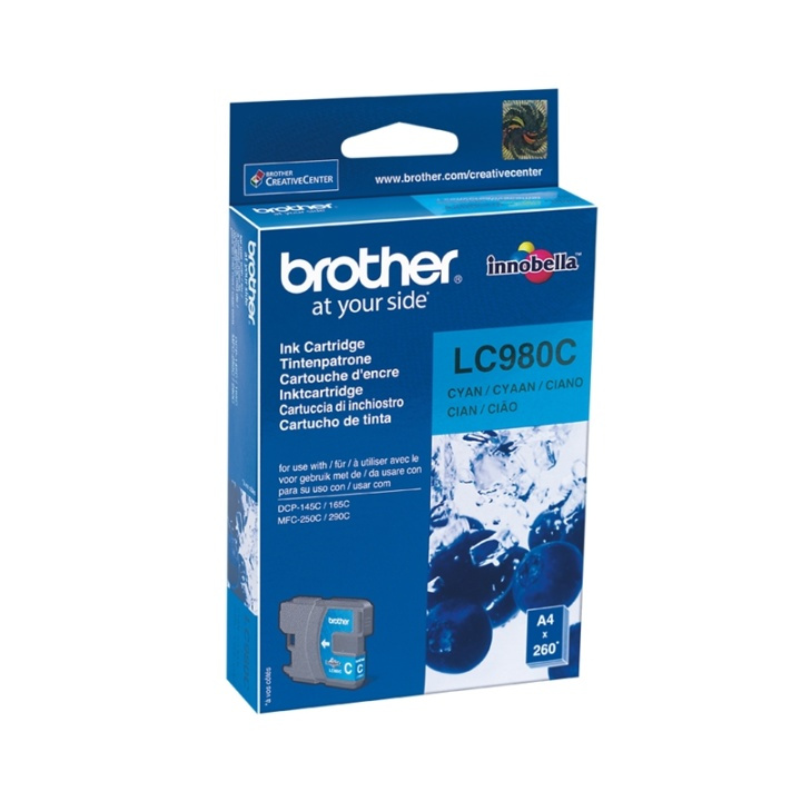 Brother LC-980C bläckpatroner 1 styck Original Cyan i gruppen COMPUTERTILBEHØR / Printere og tilbehør / Blæk og toner / Blækpatroner / Brother hos TP E-commerce Nordic AB (A14040)