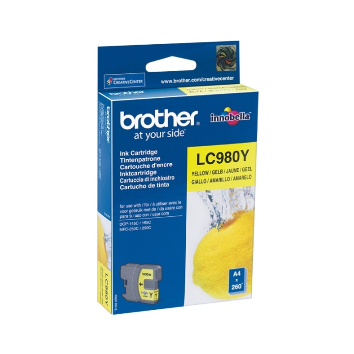 Brother LC-980Y bläckpatroner 1 styck Original Gul i gruppen COMPUTERTILBEHØR / Printere og tilbehør / Blæk og toner / Blækpatroner / Brother hos TP E-commerce Nordic AB (A14043)