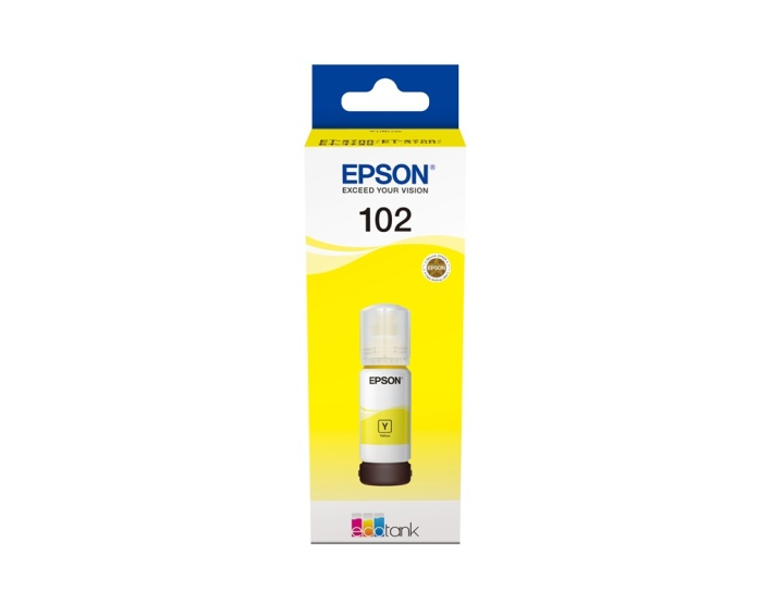 Epson 102 EcoTank Yellow ink bottle i gruppen COMPUTERTILBEHØR / Printere og tilbehør / Blæk og toner / Blækpatroner / Epson hos TP E-commerce Nordic AB (A14054)