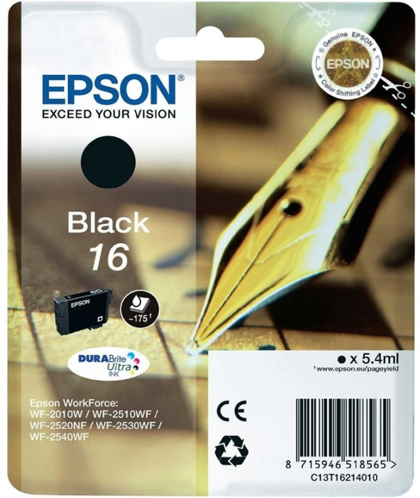 Epson Pen and crossword Singlepack Black 16 DURABrite Ultra Ink i gruppen COMPUTERTILBEHØR / Printere og tilbehør / Blæk og toner / Blækpatroner / Epson hos TP E-commerce Nordic AB (A14058)