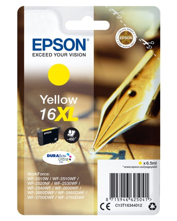 Epson Pen and crossword Enpack gul 16XL DURABrite Ultra-bläck i gruppen COMPUTERTILBEHØR / Printere og tilbehør / Blæk og toner / Blækpatroner / Epson hos TP E-commerce Nordic AB (A14059)