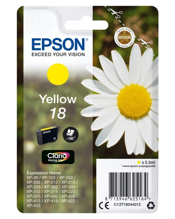 Epson Daisy Enpack gul 18 Claria Home-bläck i gruppen COMPUTERTILBEHØR / Printere og tilbehør / Blæk og toner / Blækpatroner / Epson hos TP E-commerce Nordic AB (A14063)