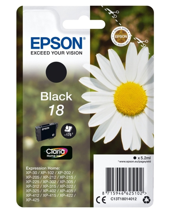 Epson Daisy Enpack svart 18 Claria Home-bläck i gruppen COMPUTERTILBEHØR / Printere og tilbehør / Blæk og toner / Blækpatroner / Epson hos TP E-commerce Nordic AB (A14065)