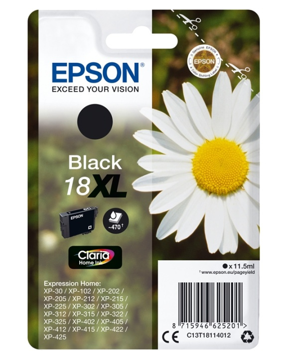 Epson Daisy Enpack svart 18XL Claria Home-bläck i gruppen COMPUTERTILBEHØR / Printere og tilbehør / Blæk og toner / Blækpatroner / Epson hos TP E-commerce Nordic AB (A14068)