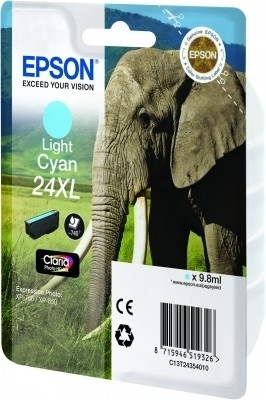 Epson Elephant Singlepack Light Cyan 24XL Claria Photo HD Ink i gruppen COMPUTERTILBEHØR / Printere og tilbehør / Blæk og toner / Blækpatroner / Epson hos TP E-commerce Nordic AB (A14071)