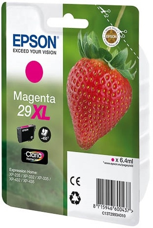 Epson Strawberry 29XL M bläckpatroner 1 styck Original Hög (XL) avkastning Magen i gruppen COMPUTERTILBEHØR / Printere og tilbehør / Blæk og toner / Blækpatroner / Epson hos TP E-commerce Nordic AB (A14090)