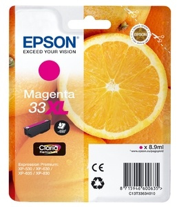 Epson Oranges C13T33634010 bläckpatroner 1 styck Original Magenta i gruppen COMPUTERTILBEHØR / Printere og tilbehør / Blæk og toner / Blækpatroner / Epson hos TP E-commerce Nordic AB (A14102)