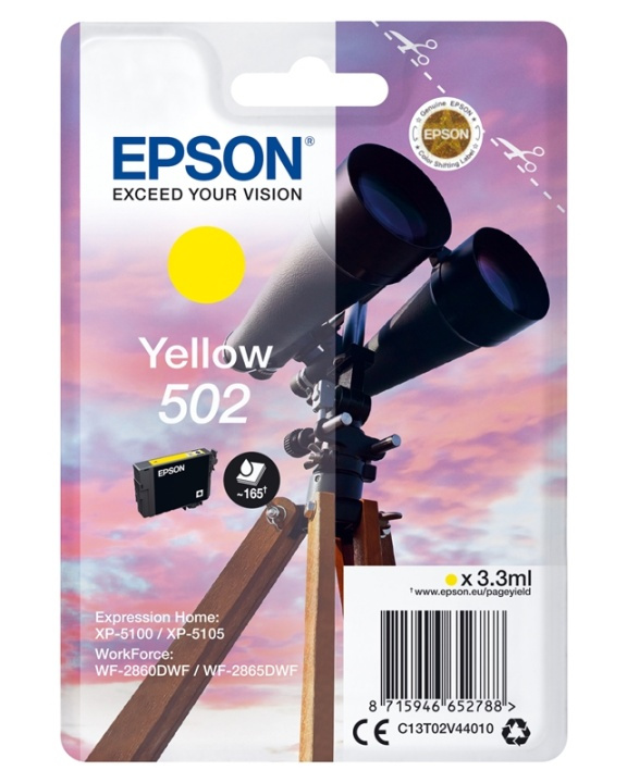 Epson Singlepack Yellow 502 Ink i gruppen COMPUTERTILBEHØR / Printere og tilbehør / Blæk og toner / Blækpatroner / Epson hos TP E-commerce Nordic AB (A14115)