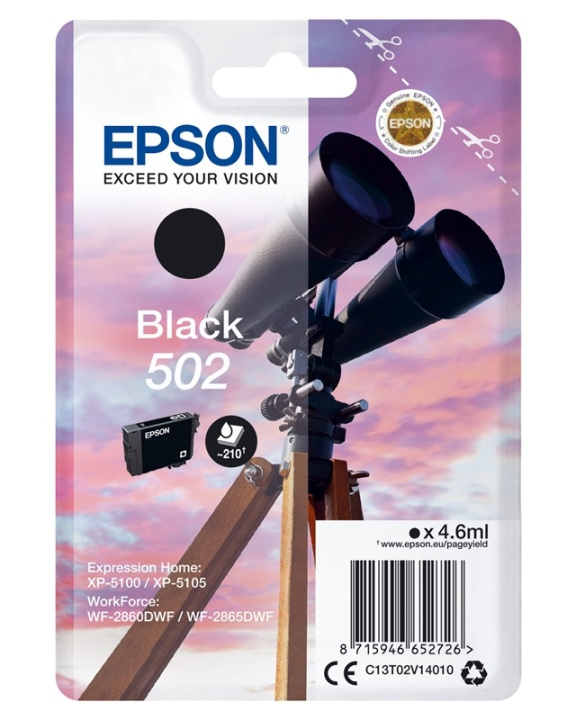 Epson Singlepack Black 502 Ink i gruppen COMPUTERTILBEHØR / Printere og tilbehør / Blæk og toner / Blækpatroner / Epson hos TP E-commerce Nordic AB (A14117)