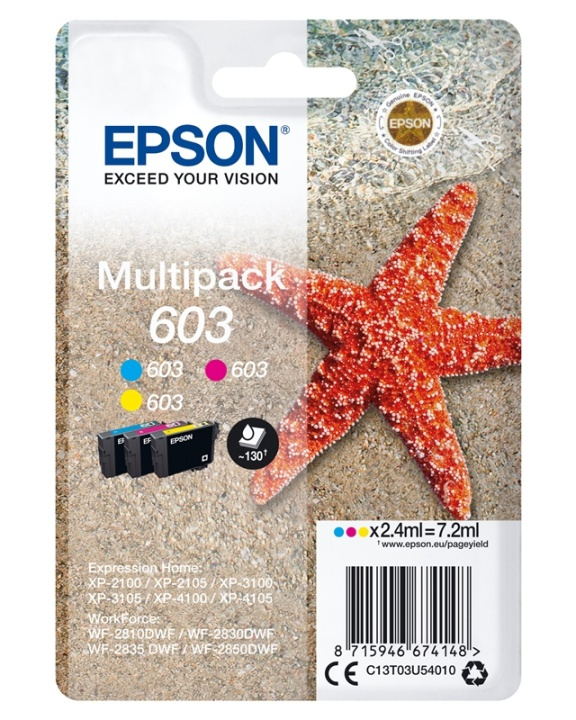 Epson Multipack 3-colours 603 Ink i gruppen COMPUTERTILBEHØR / Printere og tilbehør / Blæk og toner / Blækpatroner / Epson hos TP E-commerce Nordic AB (A14121)