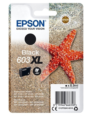 Epson Singlepack Black 603XL Ink i gruppen COMPUTERTILBEHØR / Printere og tilbehør / Blæk og toner / Blækpatroner / Epson hos TP E-commerce Nordic AB (A14128)