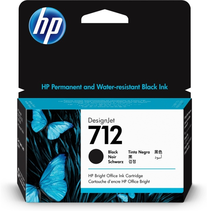 HP 712 bläckpatroner 1 styck Original Standardavkastning Svart i gruppen COMPUTERTILBEHØR / Printere og tilbehør / Blæk og toner / Blækpatroner / HP hos TP E-commerce Nordic AB (A14181)