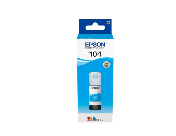 Epson 104 EcoTank Cyan ink bottle i gruppen COMPUTERTILBEHØR / Printere og tilbehør / Blæk og toner / Blækpatroner / Epson hos TP E-commerce Nordic AB (A14245)