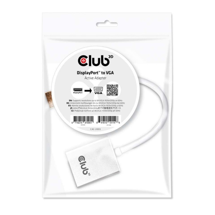 CLUB3D Displayport to VGA Active Adapter i gruppen COMPUTERTILBEHØR / Kabler og adaptere / DisplayPort / Adaptere hos TP E-commerce Nordic AB (A14265)