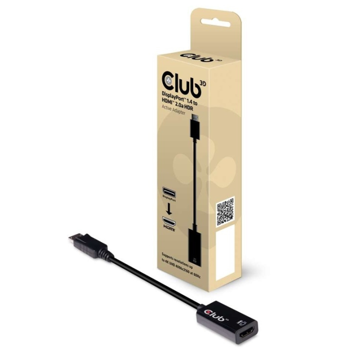 CLUB3D DisplayPort 1.4 to HDMI 2.0b HDR Active Adapter i gruppen HJEMMEELEKTRONIK / Kabler og adaptere / HDMI / Adaptere hos TP E-commerce Nordic AB (A14269)