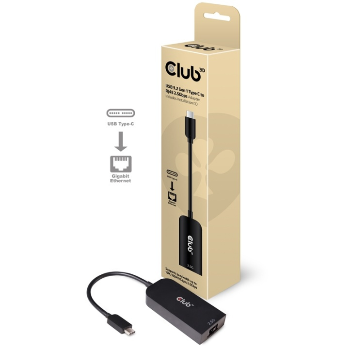 CLUB3D CAC-1520 cable gender changer USB C Ethernet Svart i gruppen COMPUTERTILBEHØR / Netværk / Netværkskort / USB hos TP E-commerce Nordic AB (A14278)