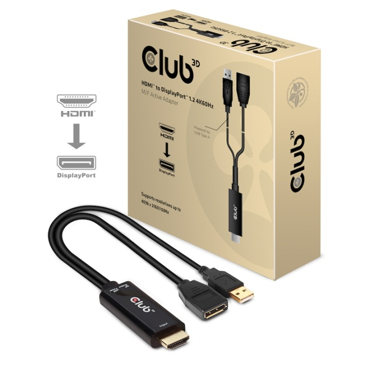 CLUB3D HDMI 2.0 TO DISPLAYPORT 1.2 4K60HZ HDR M/F ACTIVE ADAPTER Svart i gruppen COMPUTERTILBEHØR / Kabler og adaptere / DisplayPort / Adaptere hos TP E-commerce Nordic AB (A14284)