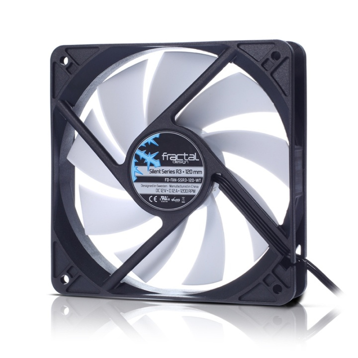 Fractal Design Silent Series R3 120 mm Fan 12 cm Svart, Vit i gruppen COMPUTERTILBEHØR / Computerkomponenter / Køling / Blæser hos TP E-commerce Nordic AB (A14371)