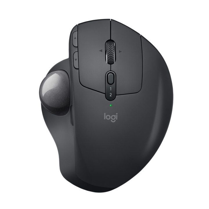 Logitech MX Ergo datormöss högerhand Trådlös RF + Bluetooth Styrkula 440 DPI i gruppen COMPUTERTILBEHØR / Mus og tastatur / Mus / Ledningsfri hos TP E-commerce Nordic AB (A14460)