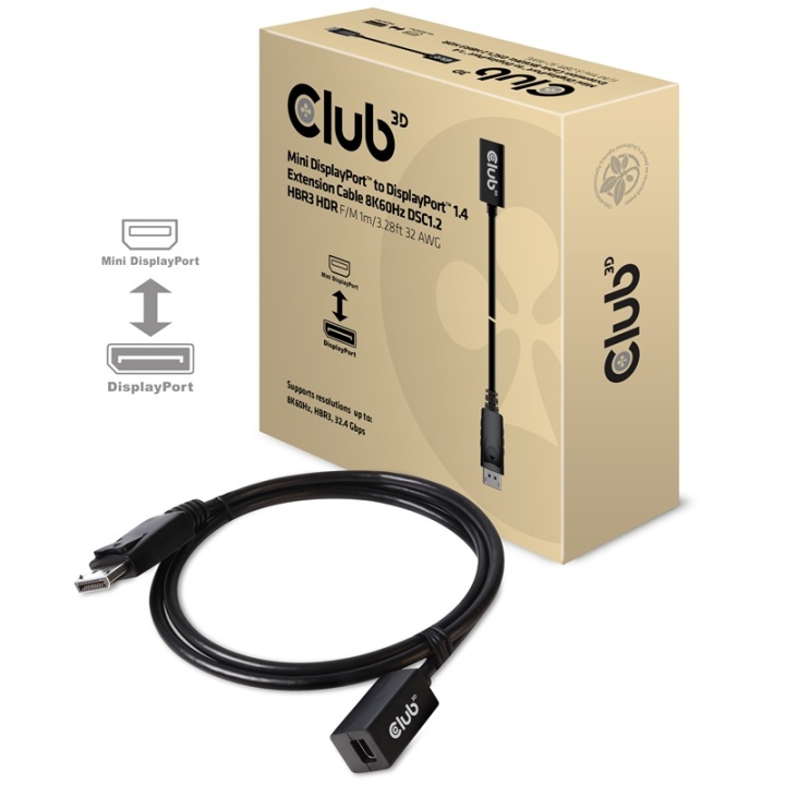 CLUB3D cac-1120 1 m Mini DisplayPort DisplayPort Svart i gruppen COMPUTERTILBEHØR / Kabler og adaptere / DisplayPort / Kabler hos TP E-commerce Nordic AB (A14569)