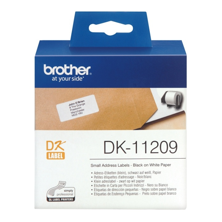 Brother DK-11209 etikett-tejp Svart på vitt i gruppen COMPUTERTILBEHØR / Printere og tilbehør / Printere / Labelmaskiner og tilbehør / Etiketter hos TP E-commerce Nordic AB (A14656)