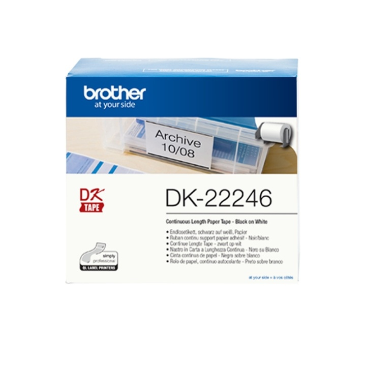 Brother DK-22246 etikett-tejp Svart på vitt i gruppen COMPUTERTILBEHØR / Printere og tilbehør / Printere / Labelmaskiner og tilbehør / Etiketter hos TP E-commerce Nordic AB (A14658)