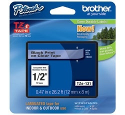 Brother Tape TZE-131 12mm Sort på Transparent i gruppen COMPUTERTILBEHØR / Printere og tilbehør / Printere / Labelmaskiner og tilbehør / Tape hos TP E-commerce Nordic AB (A14660)