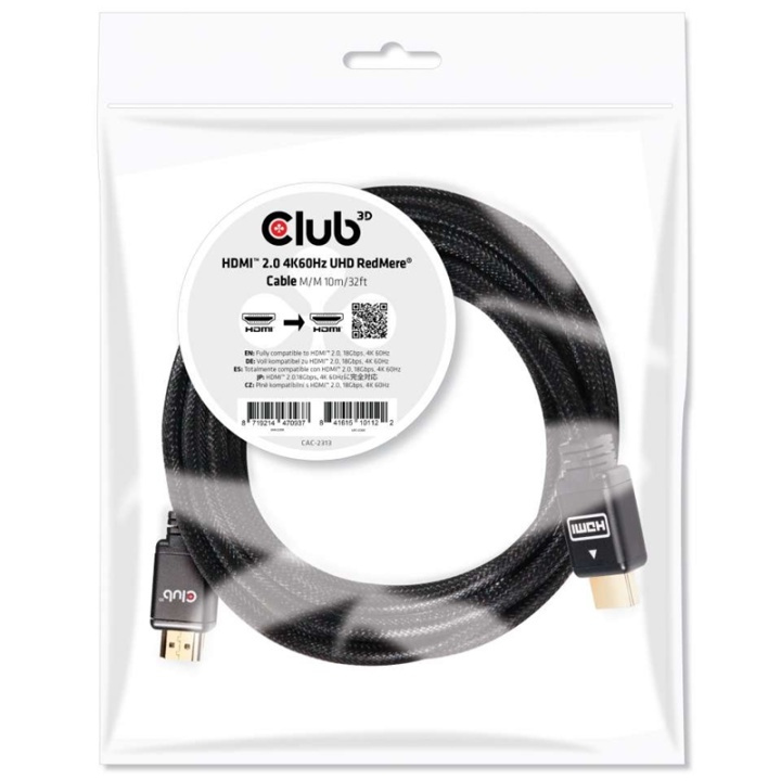 CLUB3D HDMI 2.0 4K60Hz RedMere cable 10m/32.8ft i gruppen HJEMMEELEKTRONIK / Kabler og adaptere / HDMI / Kabler hos TP E-commerce Nordic AB (A14790)