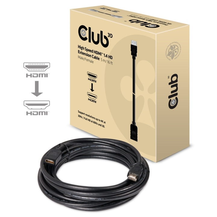 CLUB3D High Speed HDMIT 1.4 HD Extension Cable 5m/16ft Male/Female i gruppen HJEMMEELEKTRONIK / Kabler og adaptere / HDMI / Kabler hos TP E-commerce Nordic AB (A14791)