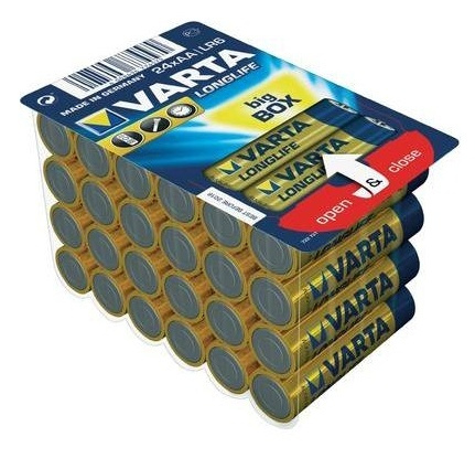 Varta LR6/AA (Mignon) (4106) batteri, 24 stk. æske alkaline mangan batteri, 1,5 V i gruppen HJEMMEELEKTRONIK / Batterier og opladere / Batterier / AA hos TP E-commerce Nordic AB (A14802)