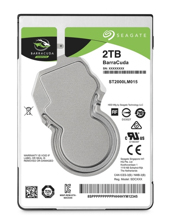 Seagate HDD ST2000LM015 BarraCuda 2TB 2.5 7mm, SATA 6GB/s / 5400rpm / 128MB / 140MB/s Bulk i gruppen COMPUTERTILBEHØR / Computerkomponenter / Harddiske / 2.5 hos TP E-commerce Nordic AB (A14922)