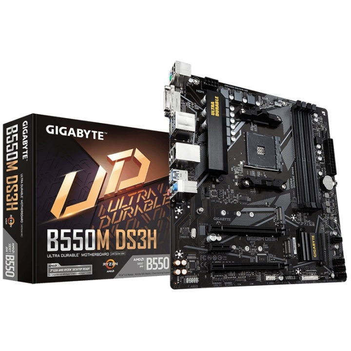 Gigabyte B550M DS3H AMD B550 Uttag AM4 micro ATX i gruppen COMPUTERTILBEHØR / Computerkomponenter / Bundkort hos TP E-commerce Nordic AB (A15159)