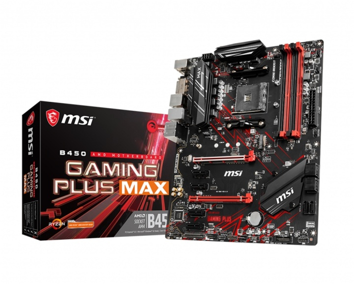 MSI B450 GAMING PLUS MAX moderkort AMD B450 Uttag AM4 ATX i gruppen COMPUTERTILBEHØR / Computerkomponenter / Bundkort hos TP E-commerce Nordic AB (A15171)