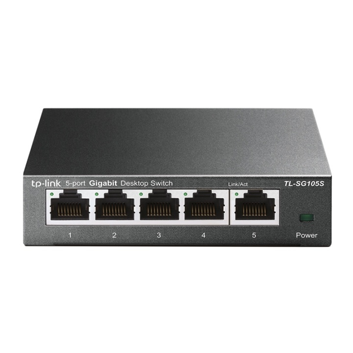 TP-LINK TL-SG105S Ohanterad L2 Gigabit Ethernet (10/100/1000) Svart i gruppen COMPUTERTILBEHØR / Netværk / Switches hos TP E-commerce Nordic AB (A15290)