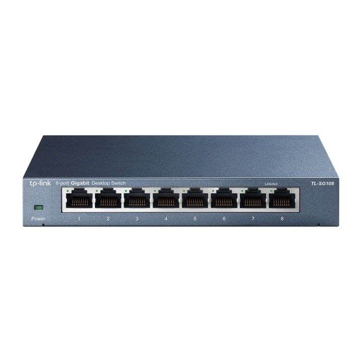 TP-LINK TL-SG108 Ohanterad Gigabit Ethernet (10/100/1000) Svart i gruppen COMPUTERTILBEHØR / Netværk / Switches hos TP E-commerce Nordic AB (A15291)