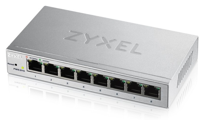 Zyxel GS1200-8 hanterad Gigabit Ethernet (10/100/1000) Silver i gruppen COMPUTERTILBEHØR / Netværk / Switches hos TP E-commerce Nordic AB (A15295)