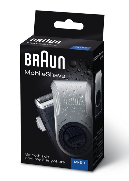 Braun MobileShave PocketGo M90 Blå, Silver i gruppen SKØNHED & HELSE / Hår og styling / Barbering og trimning / Barbermaskiner hos TP E-commerce Nordic AB (A15365)