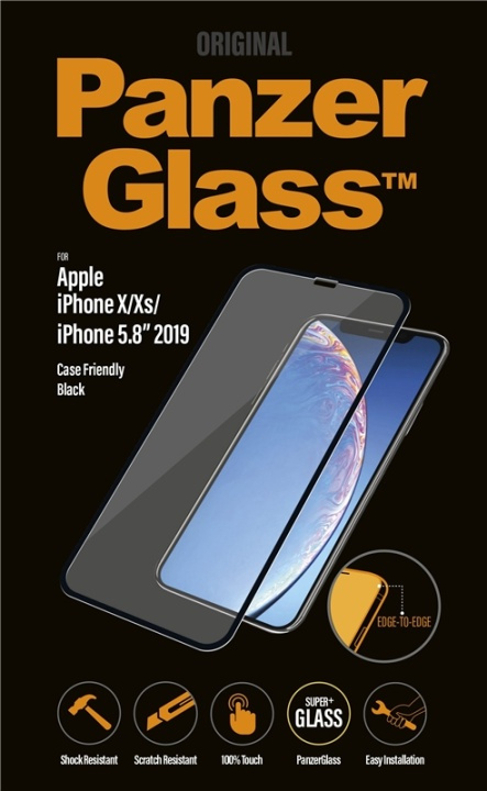 PanzerGlass Case Friendly sort for Apple iPhone 11 Pro, X, XS i gruppen SMARTPHONES & TABLETS / Mobil Beskyttelse / Apple / iPhone 11 Pro / Skærmbeskyttelse hos TP E-commerce Nordic AB (A15456)