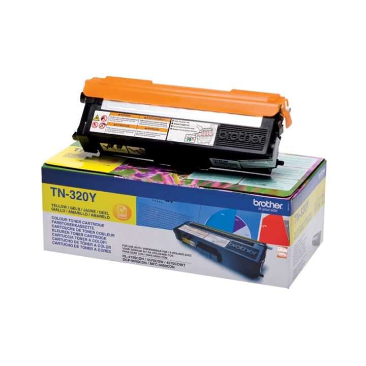 Brother TN-320Y Tonerkassett 1 styck Original Gul i gruppen COMPUTERTILBEHØR / Printere og tilbehør / Blæk og toner / Toner / Brother hos TP E-commerce Nordic AB (A15715)