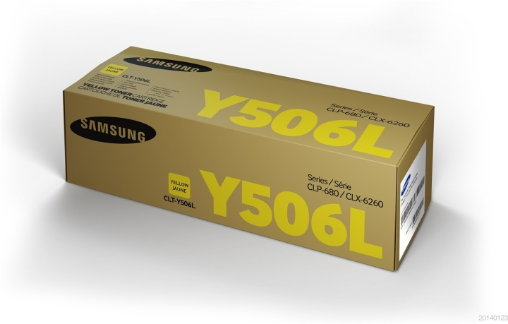 Samsung CLT-Y506L Tonerkassett 1 styck Original Gul i gruppen COMPUTERTILBEHØR / Printere og tilbehør / Blæk og toner / Toner / Samsung hos TP E-commerce Nordic AB (A15823)