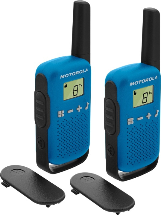 Motorola TALKABOUT T42 tovejsradio 16 kanaler Sort, Blå i gruppen SPORT, FRITID & HOBBY / Friluftsliv / Walkie talkie hos TP E-commerce Nordic AB (A15937)