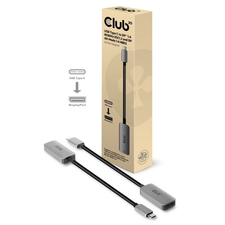 CLUB3D CAC-1567 USB-grafikadapter 7680 x 4320 pixlar Svart, Silver i gruppen COMPUTERTILBEHØR / Kabler og adaptere / DisplayPort / Adaptere hos TP E-commerce Nordic AB (A15939)