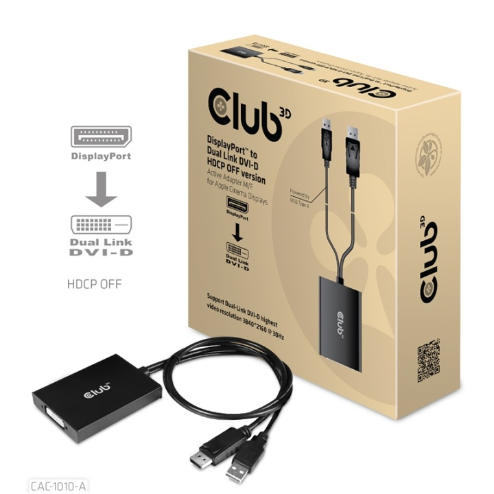 CLUB3D CAC-1010-A videokabeladapter 0,6 m DisplayPort DVI-D + USB i gruppen COMPUTERTILBEHØR / Kabler og adaptere / DisplayPort / Adaptere hos TP E-commerce Nordic AB (A15977)