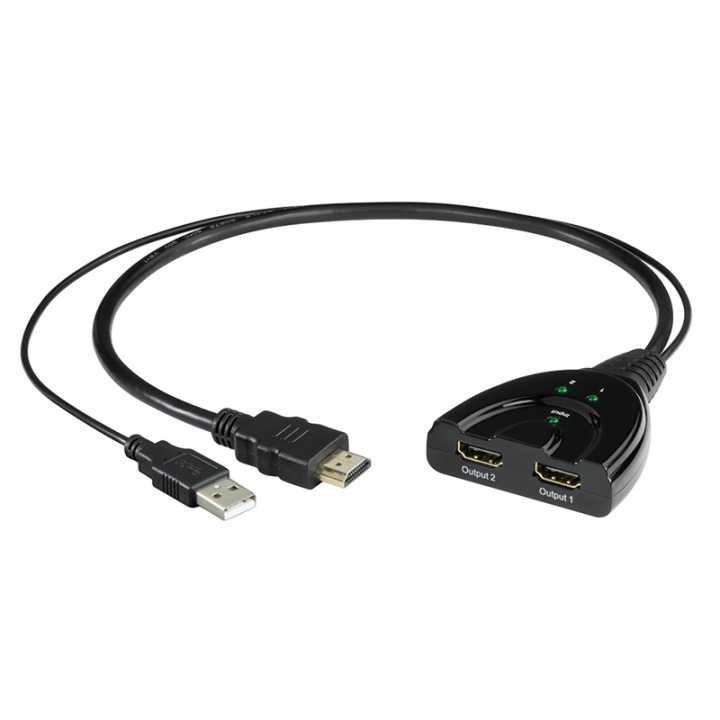 HAMA HDMI-Splitter 2x Porte i gruppen HJEMMEELEKTRONIK / Kabler og adaptere / HDMI / Adaptere hos TP E-commerce Nordic AB (A16266)