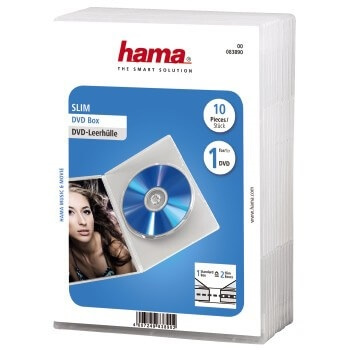 Hama DVD-Box Slim Transparent 10-pak i gruppen HJEMMEELEKTRONIK / Lagringsmedier / CD / DVD / BD-diske / CD / DVD-opbevaring hos TP E-commerce Nordic AB (A16431)