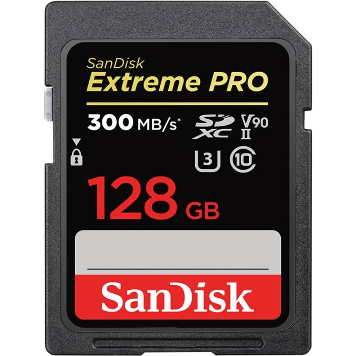 SanDisk SDXC Extreme Pro 128GB 300MB/s UHS-II V90 i gruppen HJEMMEELEKTRONIK / Lagringsmedier / Hukommelseskort / SD/SDHC/SDXC hos TP E-commerce Nordic AB (A16439)