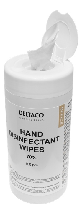 DELTACO Hand disinfectant wet wipes, 100 pc i gruppen SKØNHED & HELSE / Helse / Handdesinfektion hos TP E-commerce Nordic AB (A16648)